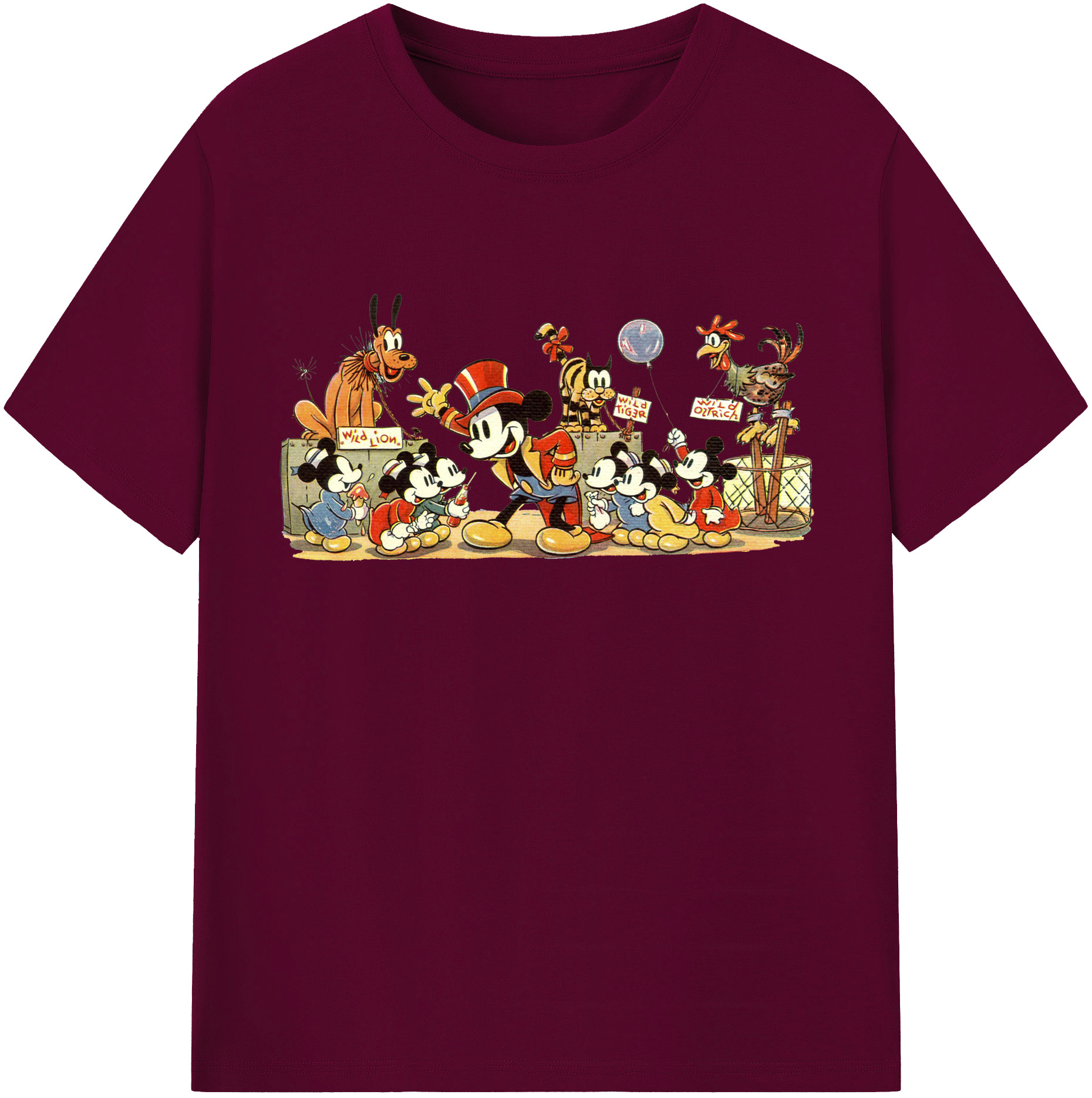 （画像用） ミッキーマウス Mickey Mouse レディースカジュアルプリントTシャツ（綿100％）